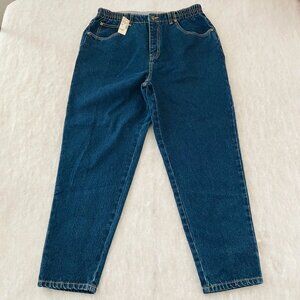 NWT Capistrano Womens Blue High Rise Relaxed Fit Tapered Denim Jeans Size 16